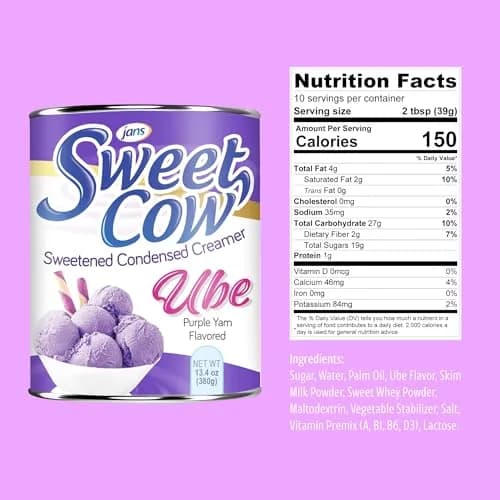 Jans Ube Condensed Milk 13.40 oz (379.9 g) Pack of 12 | Authentic Filipino Dessert Ingredient thumbnail 3