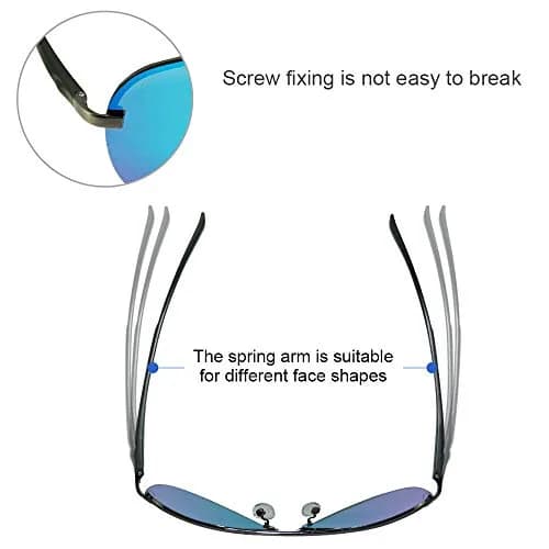 Fishingtours Aviator Sunglasses for Men Women Polarized Mirrored Driving | Classic Metal Frame with UV400 Protection thumbnail 3