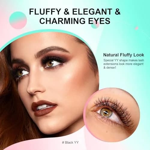 NAGARAKU YY Lash Extensions 0.07 D Curl 11mm 4D Premade Fans Matte Black | 12 Rows thumbnail 9