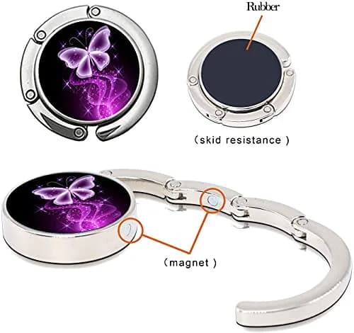 Bosketo Foldable Purse Hook 3 Pack | Portable Anti-Slip Designer Bag Hanger (1.7 x 1.7 inch) thumbnail 3