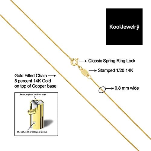 Kooljewelry 14k Yellow Gold Filled Wheat Chain Necklace 20 inch (0.8 mm Width) | Elegant, Durable Gold Jewelry thumbnail 3