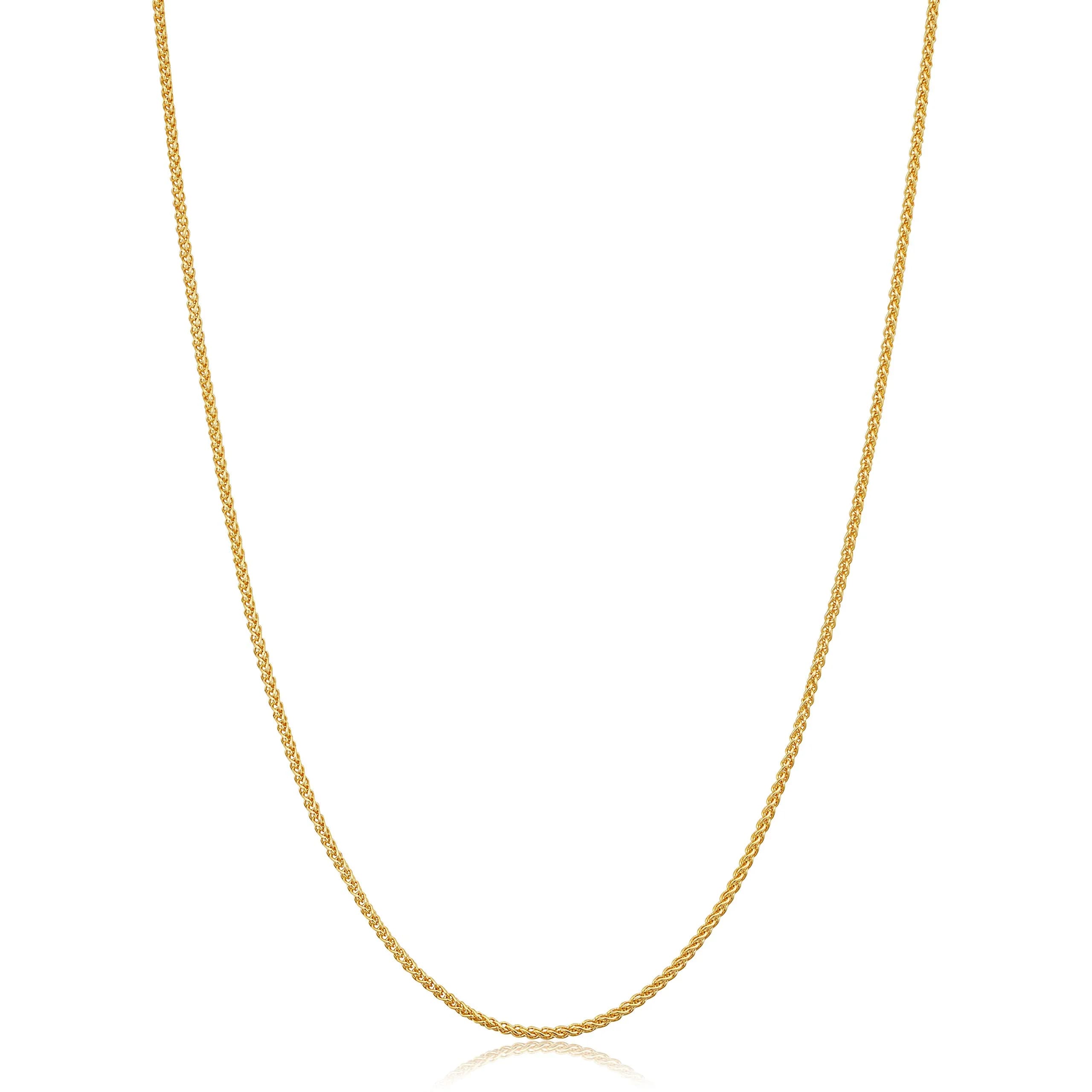 Kooljewelry 14k Yellow Gold Filled Wheat Chain Necklace 24 inch (61 cm) | Elegant, Durable, Affordable Gold Jewelry - main product image
