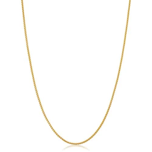 Kooljewelry 14k Yellow Gold Filled Wheat Chain Necklace 24 inch (61 cm) | Elegant, Durable, Affordable Gold Jewelry thumbnail 1