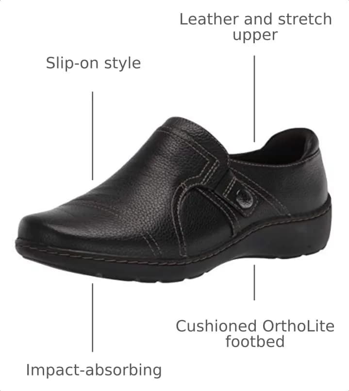 Clarks Women's Cora Poppy Loafer 12 | Slip-On Leather Comfort Shoe thumbnail 4