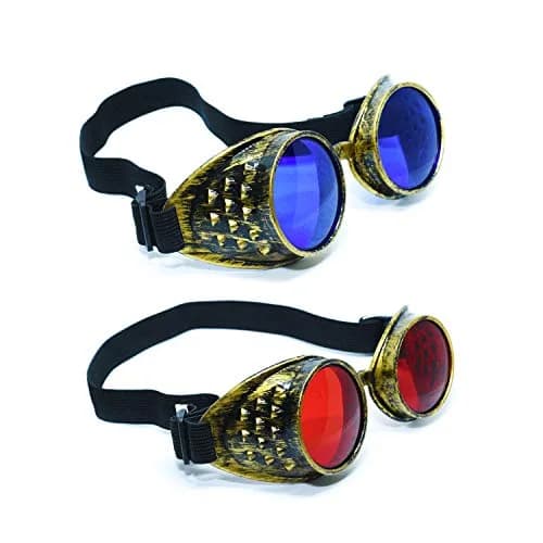 SoJourner Bags Steampunk Goggles 2-Pack | Rainbow Prism Impact-Resistant Lenses thumbnail 3