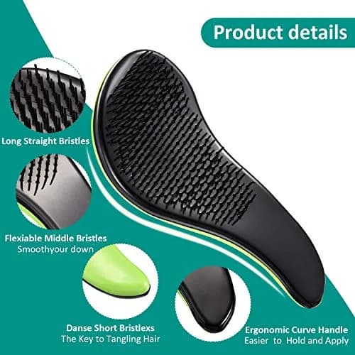 WYNK Detangling Hairbrush 2 Pack (Green & Pink) | Gentle Tangle Remover for Wet & Dry Hair thumbnail 6