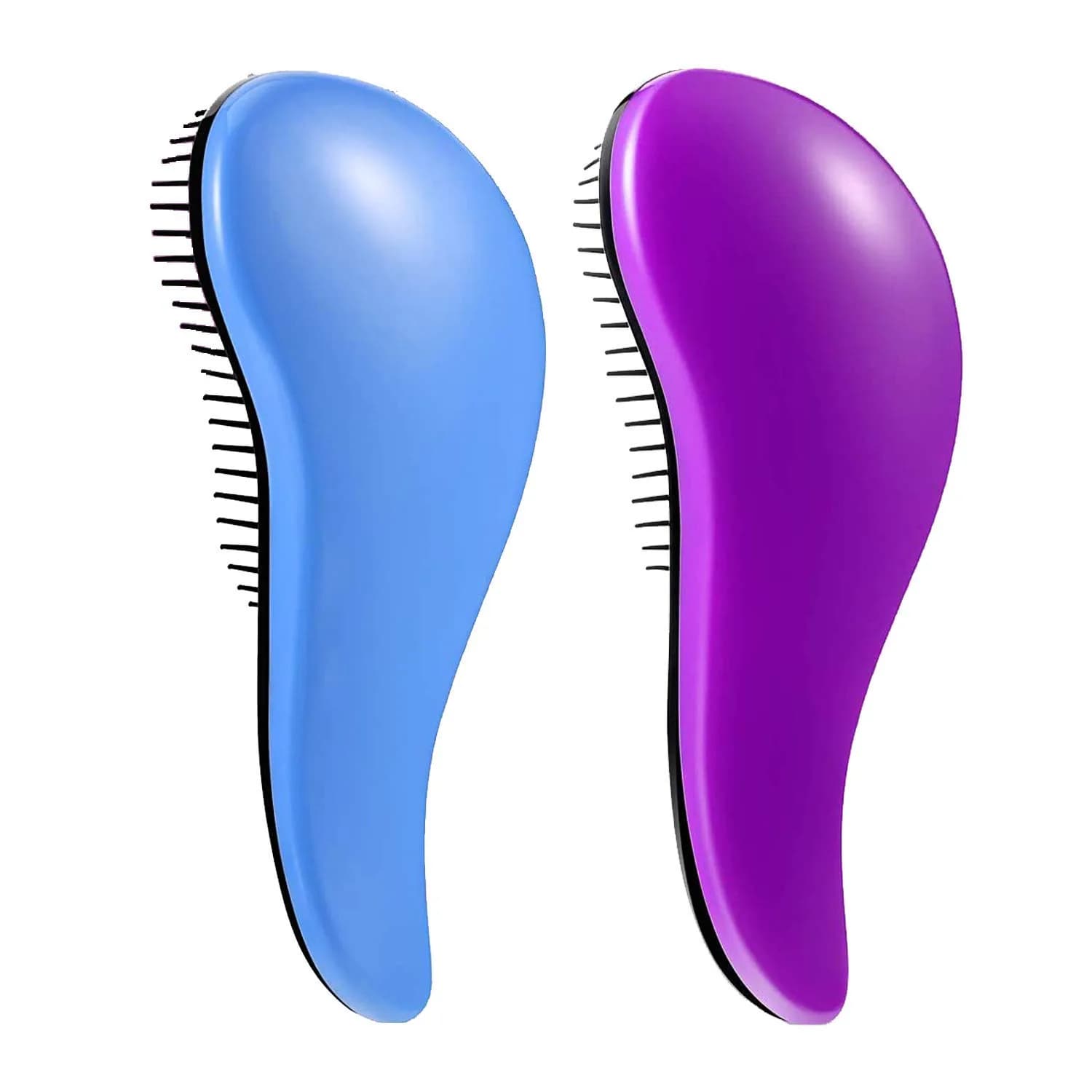 WYNK Hair Brush Detangler 2 Pack | No Pain Tangle-Free for All Hair Types — Blue&Purple