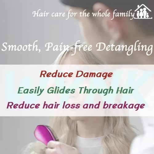 WYNK Detangling Hairbrush 2 Pack for Adults & Kids, Blue & Purple | Gentle Tangle Remover for Wet & Dry Hair thumbnail 5