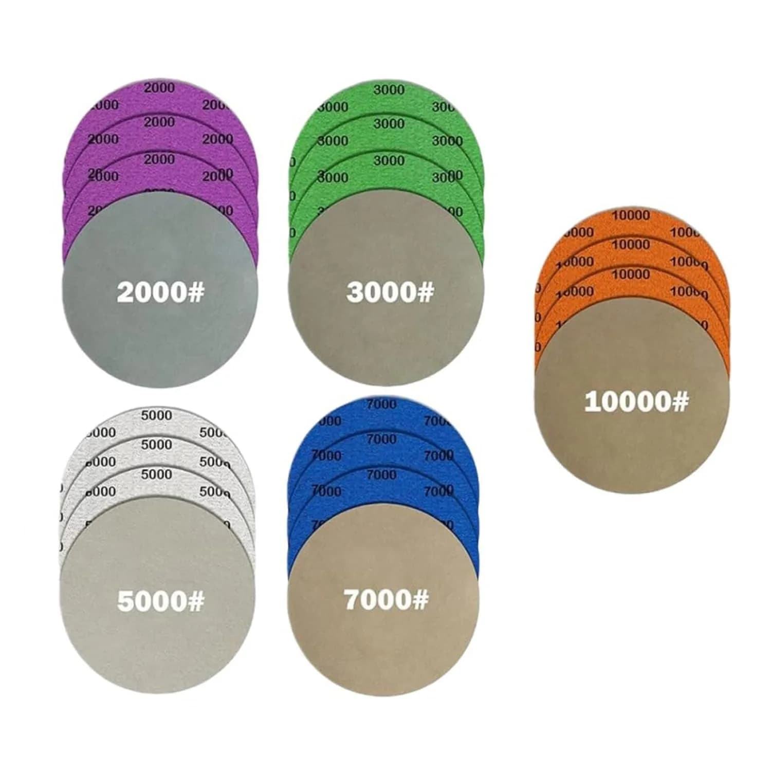 Depvko 5 Inch 20Pcs Wet Dry Sandpaper Kit | 2000-10000 Grit Silicon Carbide Hook and Loop Discs for Orbital Sanders - main product image
