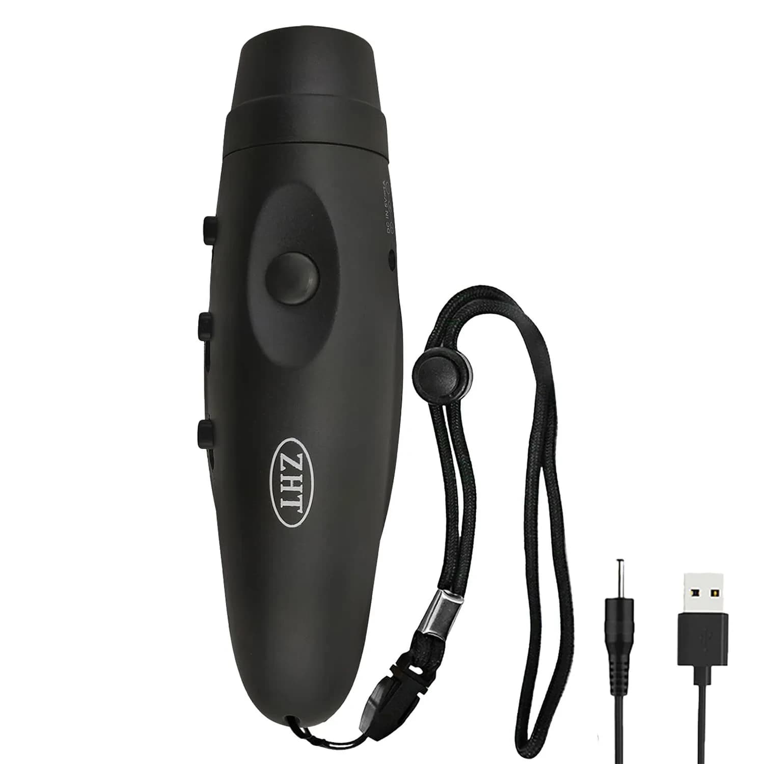 ZHT Electronic Whistle with USB Charging, 3-Tone 120dB Loud, Black | Referee & Coach Handheld - main product image