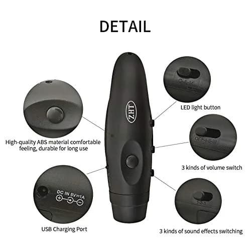 ZHT Electronic Whistle with USB Charging, 3-Tone 120dB Loud, Black | Referee & Coach Handheld thumbnail 4