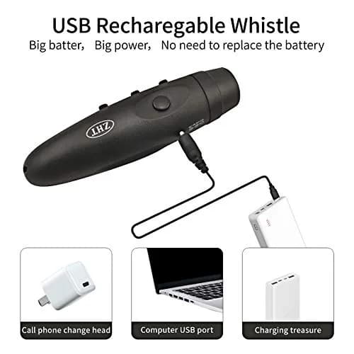 ZHT Electronic Whistle with USB Charging, 3-Tone 120dB Loud, Black | Referee & Coach Handheld thumbnail 3