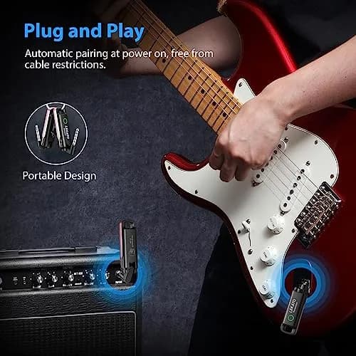 LEKATO UHF Wireless Guitar System with 70 Channels for Guitar Bass (Pink) | Plug & Play, Rechargeable, 4.5+ Hour Battery thumbnail 8