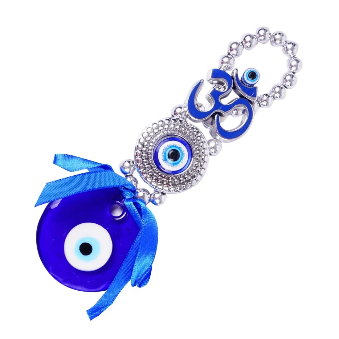 DT DECTONE Metal Om Design Evil Eye Hanging Ornament 22×4×2 cm | Feng Shui Protection Amulet