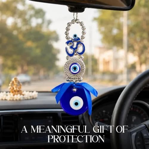 DT DECTONE Metal Om Design Evil Eye Hanging Ornament 22×4×2 cm | Feng Shui Protection Amulet thumbnail 4