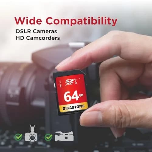 Gigastone 64GB SD Card 5-Pack UHS-I U1 Class 10 SDXC Memory Card 64GB (2.27 oz) | Full HD Video Olympus Digital Camera thumbnail 6