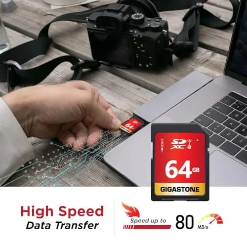 Gigastone 64GB SD Card 5-Pack UHS-I U1 Class 10 SDXC Memory Card 64GB (2.27 oz) | Full HD Video Olympus Digital Camera thumbnail 3