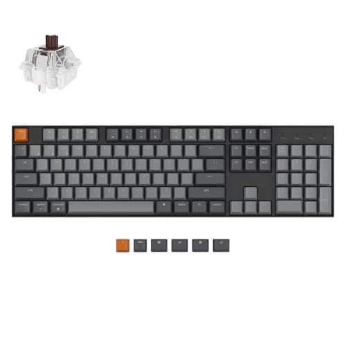 Keychron K10 Full Size Mechanical Keyboard with Super Brown Switches | White LED Backlight, Bluetooth 5.1, USB-C Wired, Mac/Windows Compatible thumbnail 1