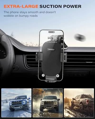 APPS2Car Suction Cup Car Phone Holder for Dashboard & Windshield | 360° Adjustable, Heavy-Duty Grip, Compatible with All Smartphones thumbnail 4