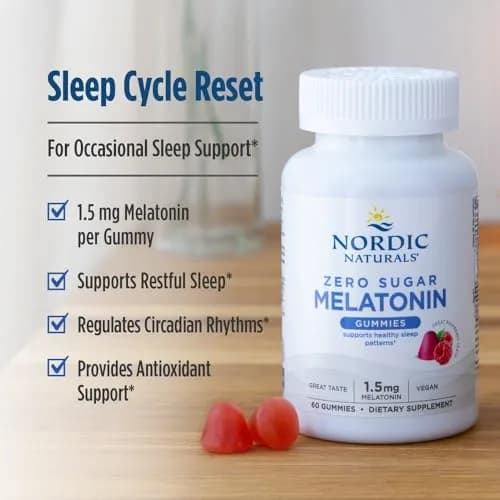 Nordic Naturals Melatonin Gummies 120 Count | Sugar-Free Raspberry Sleep Aid with Antioxidant Support thumbnail 3