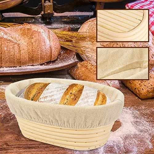 Stormshopping 8 inch Oval Bread Proofing Basket & Liner | Professional & Home Use thumbnail 4