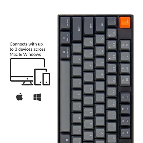 Keychron K10 Full Size Mechanical Gaming Keyboard with White LED Backlight | Mac & Windows Compatible, Super Red Switches, Bluetooth 5.1 & USB-C Wired thumbnail 2