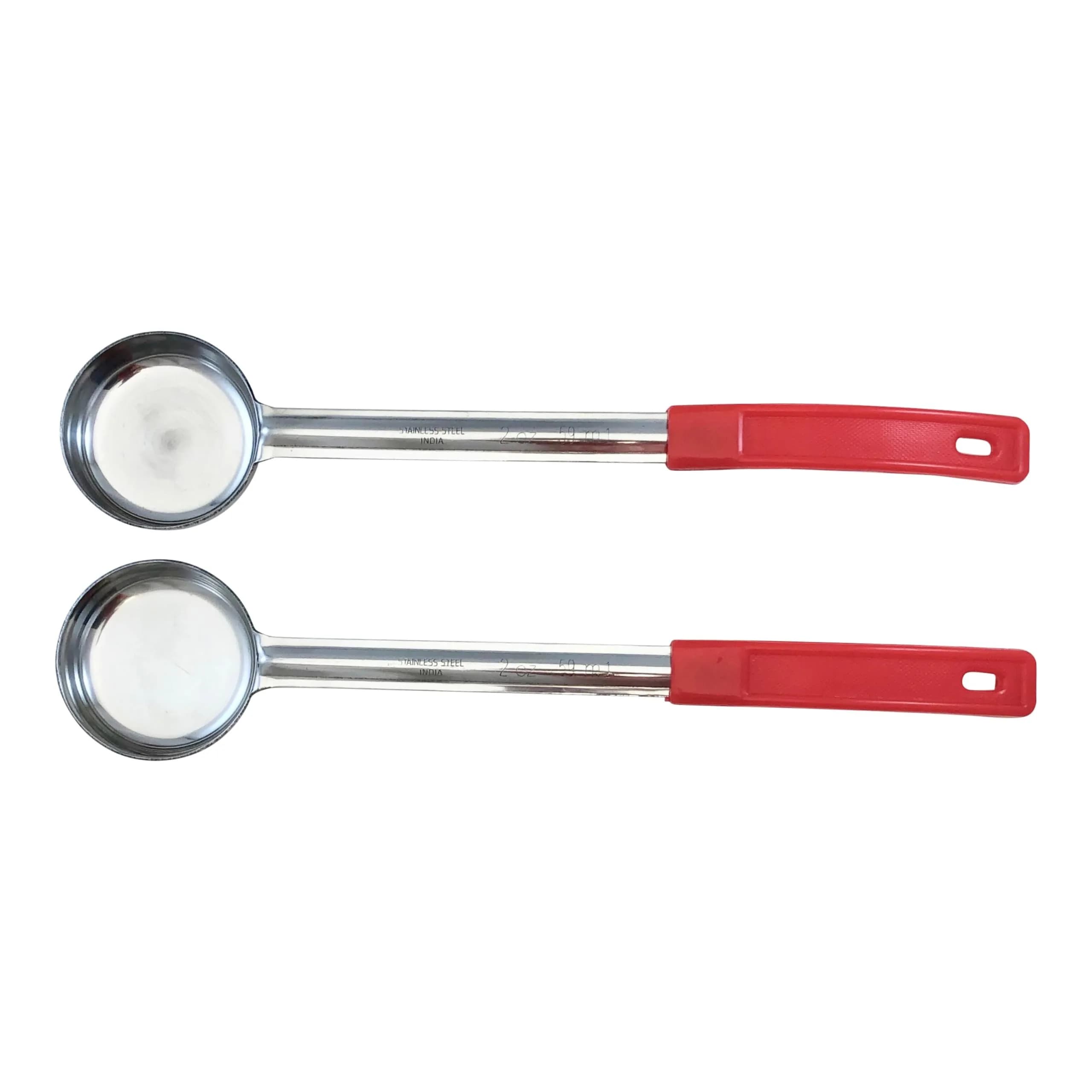 Habanerofire 4 oz (118 ml) Solid Stainless Steel Portion Control Ladle Spoodle - Pack of 2 | Commercial Grade for Soups & Sauces — 2 Ounce Solid