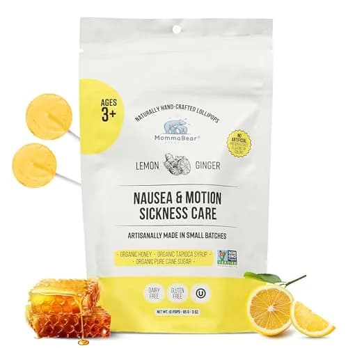 MommaBear Nausea & Motion Sickness with Real Honey & Ginger – 10 Pack | Gentle Relief for Pregnant & Kids thumbnail 1