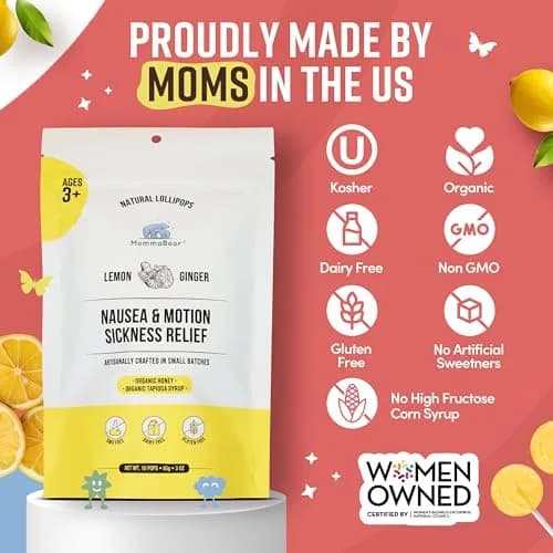 MommaBear Nausea & Motion Sickness with Real Honey & Ginger – 10 Pack | Gentle Relief for Pregnant & Kids thumbnail 5