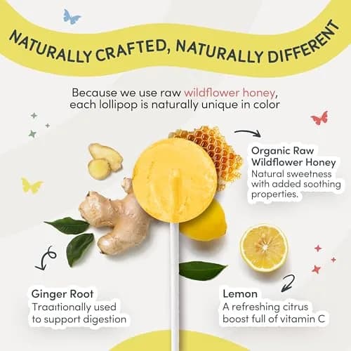 MommaBear Nausea & Motion Sickness with Real Honey & Ginger – 10 Pack | Gentle Relief for Pregnant & Kids thumbnail 2