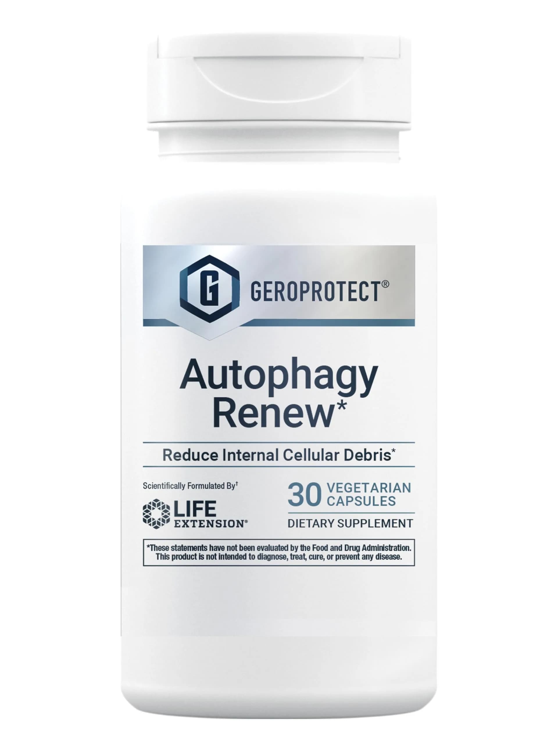 Life Extension GEROPROTECT® Autophagy Renew 30 Capsules | Cellular Health Support & Healthy Aging — Light Yellow