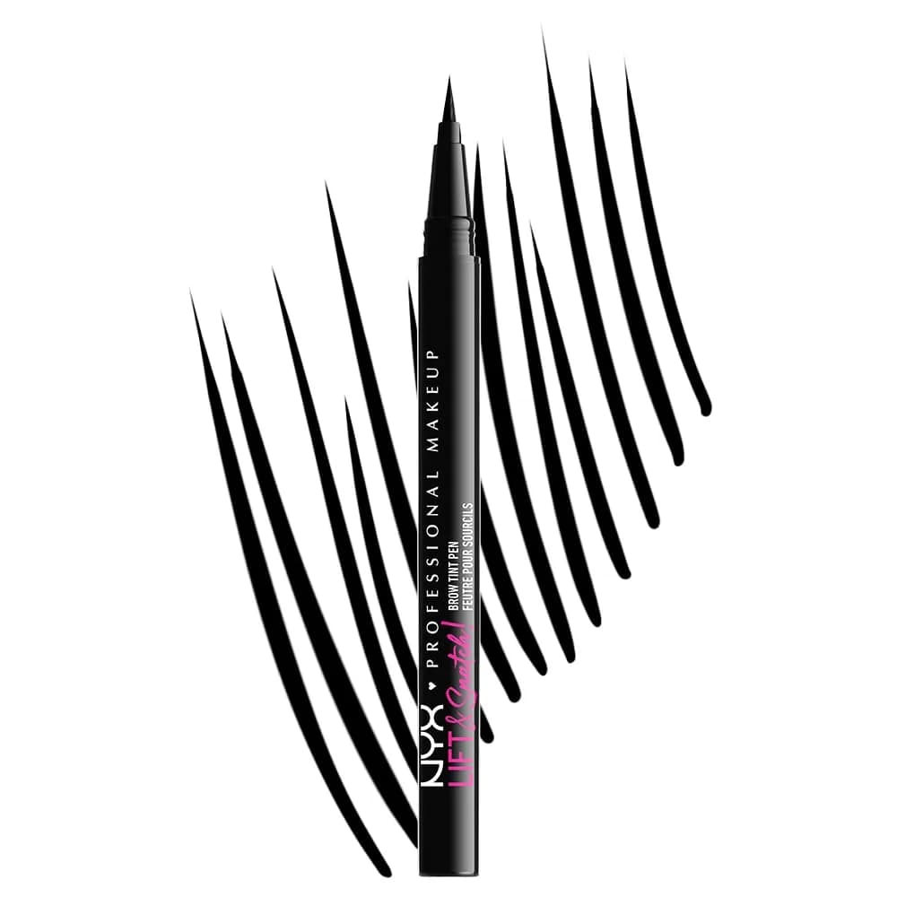 NYX PROFESSIONAL MAKEUP Lift & Snatch Eyebrow Tint Pen, Taupe | Microbrush for Natural to Snatched Brows — 10 Black