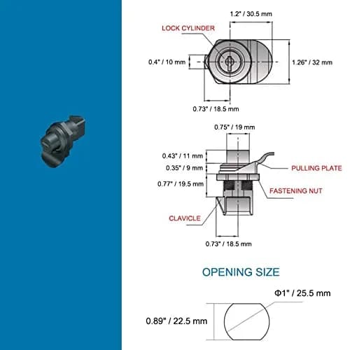 HOWDIA 2Pcs Push Button Lock Glove Box Latch Replacement | Corrosion-Resistant, Easy Install, Versatile for Marine & Vehicle Use thumbnail 3
