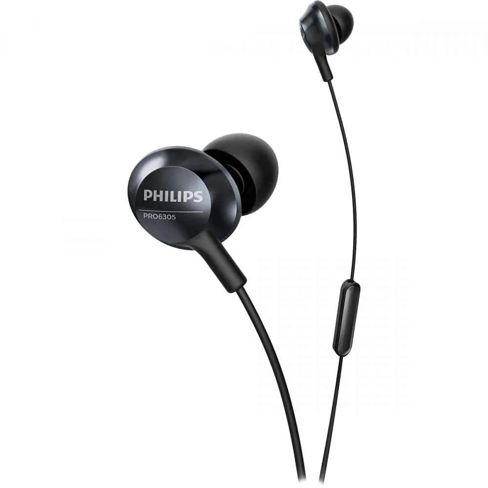 PHILIPS Pro Wired Earbuds with Microphone 8.6mm Hi-Res Audio | Comfortable & Durable — Black