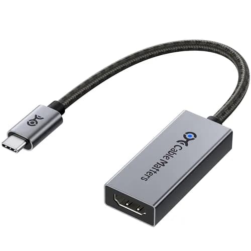 Cable Matters USB-C to HDMI 2.1 Adapter 8K@60Hz | Thunderbolt 4 Compatible, Supports HDR & 4K120Hz (0.5m, Gray) thumbnail 1