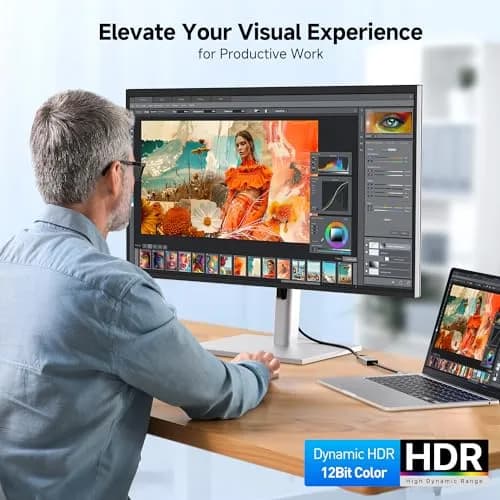 Cable Matters USB-C to HDMI 2.1 Adapter 8K@60Hz | Thunderbolt 4 Compatible, Supports HDR & 4K120Hz (0.5m, Gray) thumbnail 5