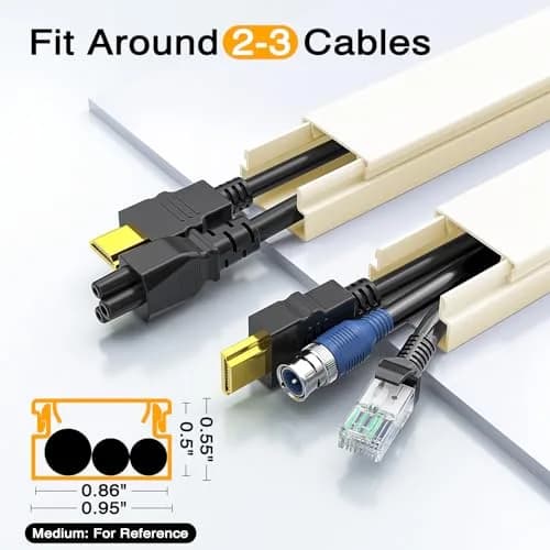 Delamu Cord Cover Wall 157in | Flame-Rated Plastic Cable Raceway for Neat Cables thumbnail 4