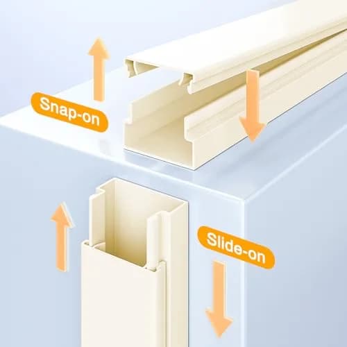 Delamu Cord Cover Wall 157in | Flame-Rated Plastic Cable Raceway for Neat Cables thumbnail 3