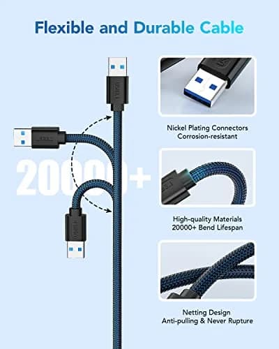 ANDTOBO USB 3.0 A to A Cable 3.3 FT | High-Speed Data & Charging thumbnail 7