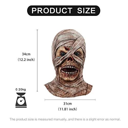 MOLEZU Horror Mummy Mask Scary Halloween Latex Head | Creepy Masks for Adults thumbnail 4