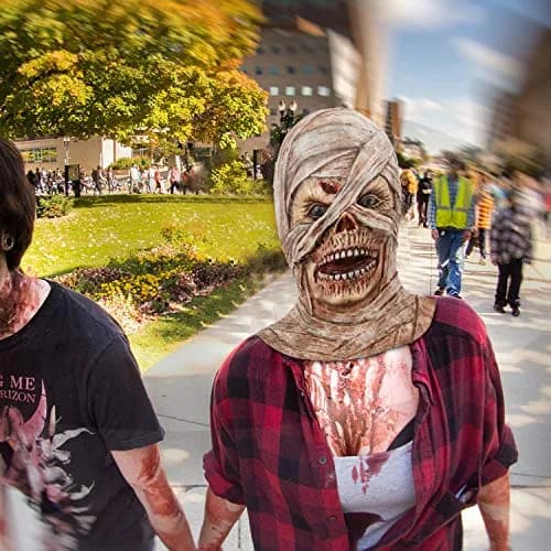 MOLEZU Horror Mummy Mask Scary Halloween Latex Head | Creepy Masks for Adults thumbnail 5