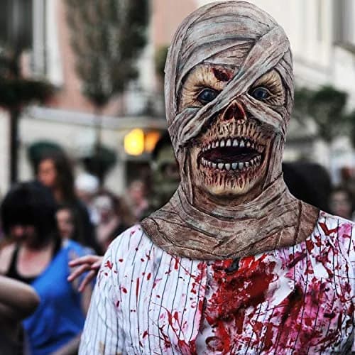 MOLEZU Horror Mummy Mask Scary Halloween Latex Head | Creepy Masks for Adults thumbnail 3