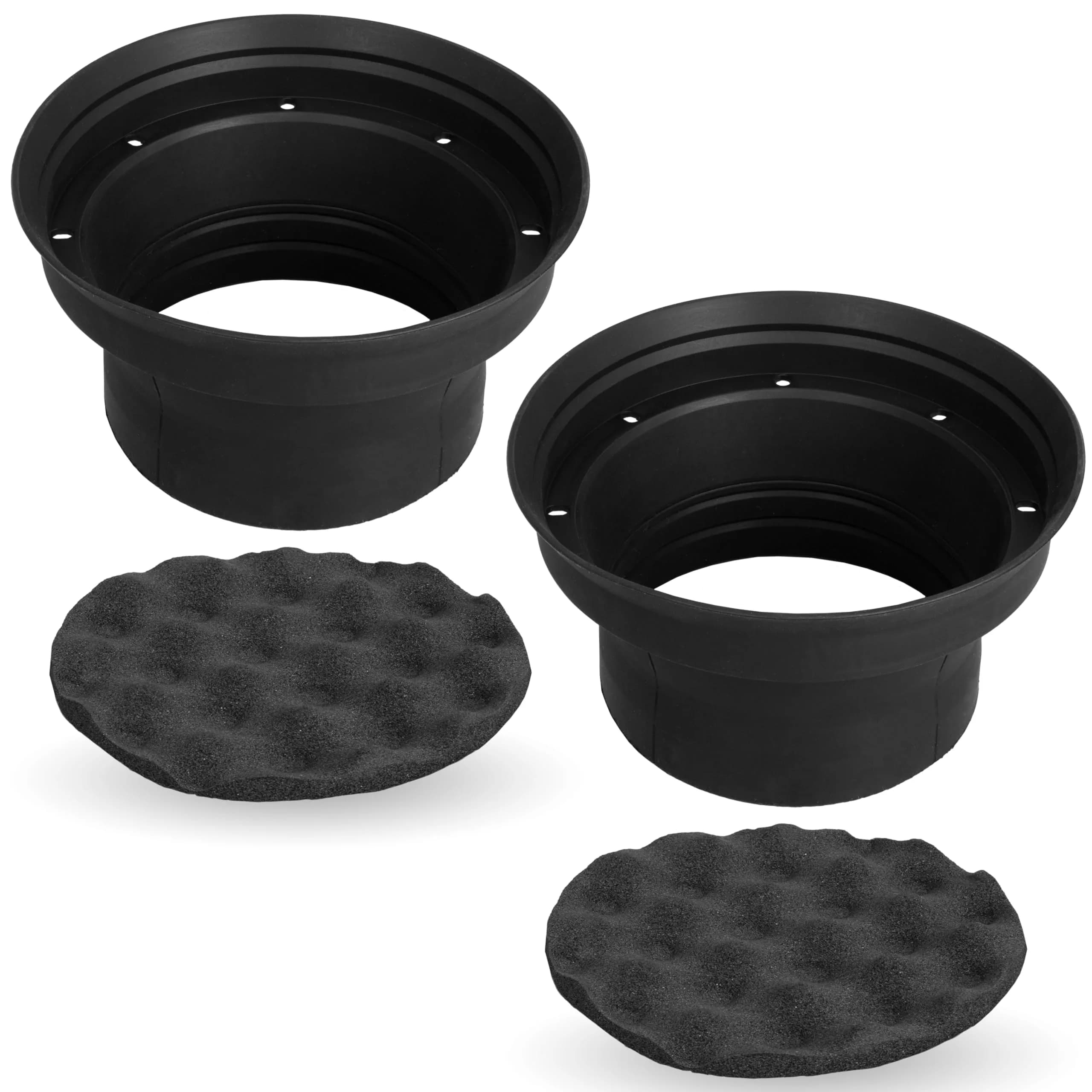 NVX XBAF8 2 Piece Universal 8” Silicone Rubber Speaker Baffles with Self Adhesive Foam Base Pad | Waterproof, Silicone, Easy Fit