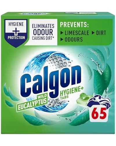 Calgon Hygiene Plus Washing Machine Cleaner & Limescale Remover, 65 Tablets | Water Softener & Odour Eliminator thumbnail 1