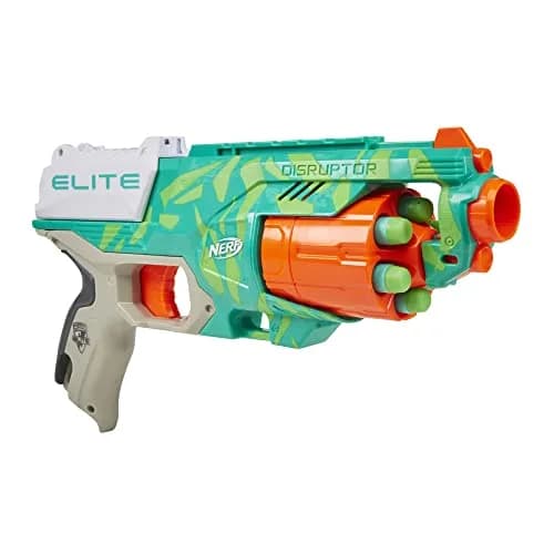 Nerf Elite Disruptor Blaster Dynamic Green 6-Dart Rotating Drum | Slam Fire Action thumbnail 1
