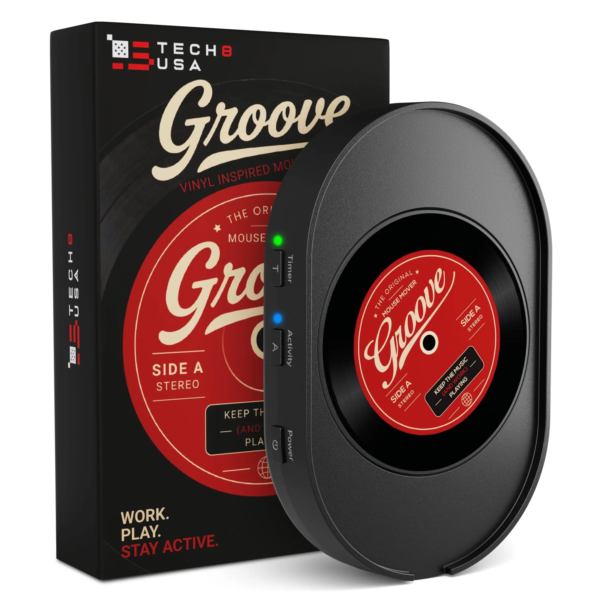 TECH8 USA Mega Disc Mouse Mover Jiggler with Timer, Undetectable USB Device | Keeps Computer Active
