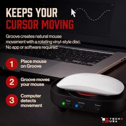TECH8 USA Mega Disc Mouse Mover Jiggler with Timer, Undetectable USB Device | Keeps Computer Active thumbnail 8