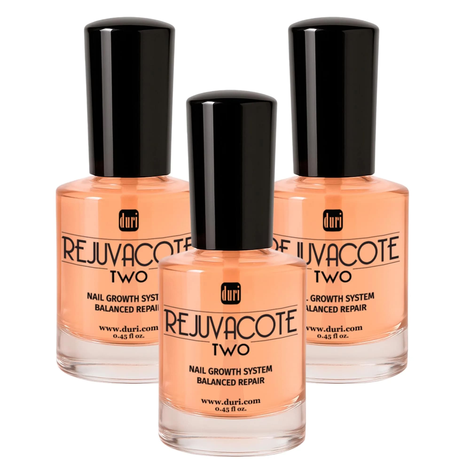 Duri Rejuvacote 2 Balanced Repair Nail Growth Base and Top Coat, 0.45 Fl Oz (Pack of 3) | Strengthens & Repairs Fragile Nails - main product image