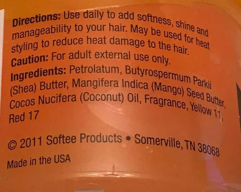 Softee Mango Butter Hair Dressing Cream 177ml (6 oz) Pack of 2 | Hydrates Scalp & Minimizes Breakage thumbnail 4