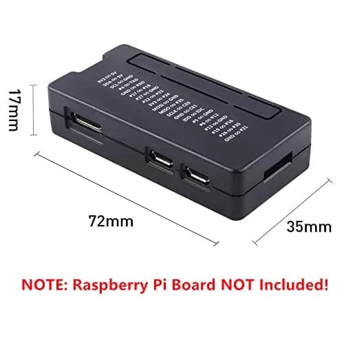 GeeekPi Raspberry Pi Zero 2 W Case/Zero W Case 7-in-1 Starter Kit with GPIO Header, OTG, HDMI Adapter & Screwdriver | Black Acrylic thumbnail 4